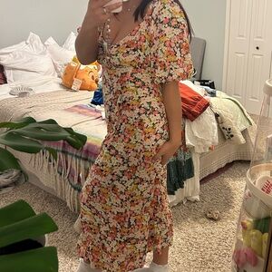 Floral Puff Sleeve Maxi Dress